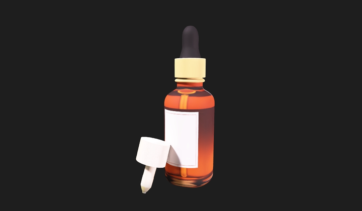 Serum in a dropper bottle, 3D render